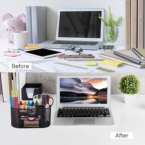 Miniatura 5 de JaBrand Desk accessories and Workspace Organizers, Pen Organizer for Desk Mesh Office Organization Box with 8 Compartments and 1 DrawerStationery