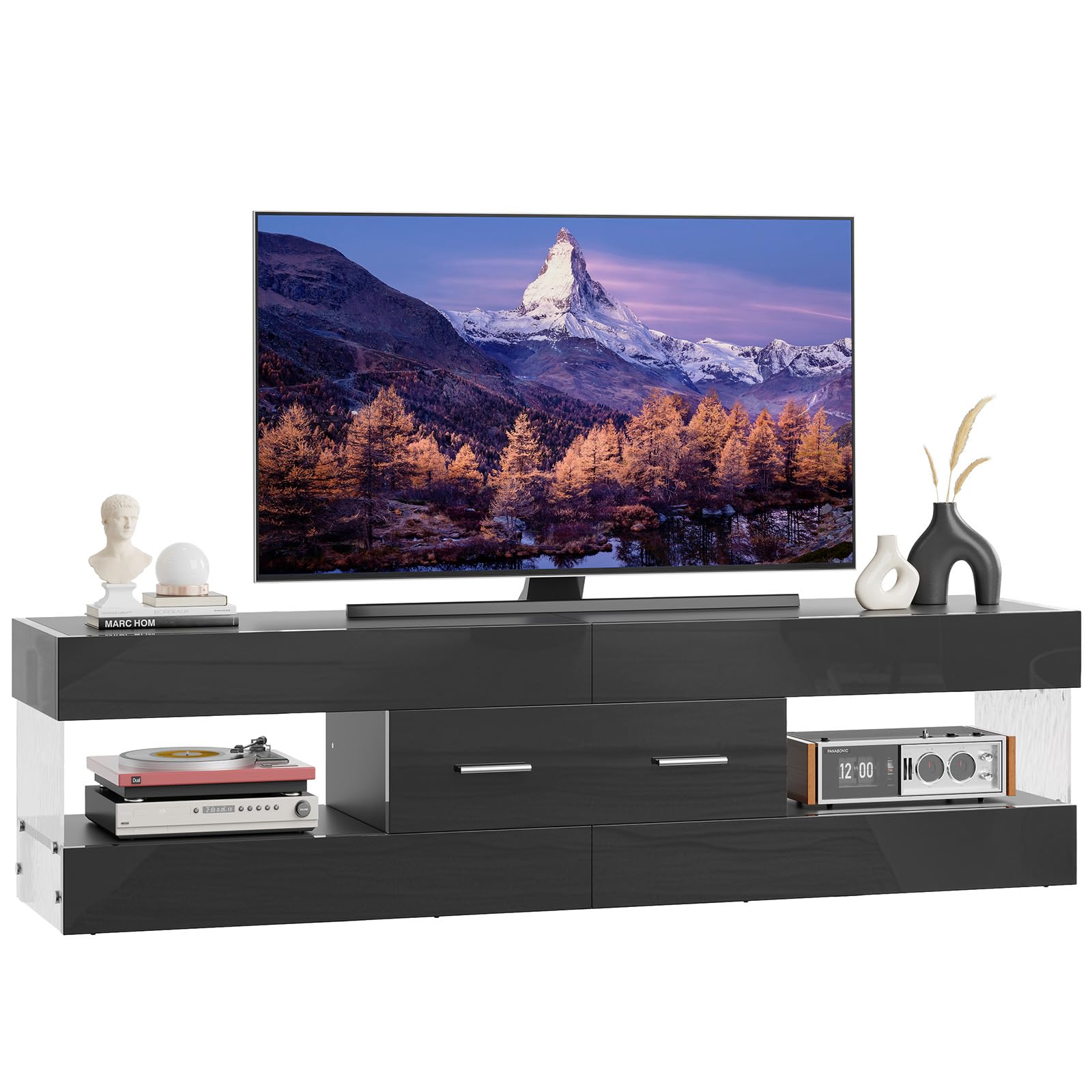 テレビ台120cm52インチ対応  鏡面ブラック  テレビボード  黒　TV台 テレビ台120cm52インチ対応 鏡面ブラック テレビボード 黒 TV台の通販