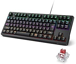 iClever G06 Gaming Keyboard, Numeric Keyboard, Red Axis, Mechanical Keyboard, Japanese Layout, Wired, 91 Keys, 80% Size, Customized, 24 Types, Backlight, For Gaming/Office, Computer Keyboard, Windows