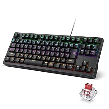 キーボード 赤軸 Amazon | iClever ゲーミングキーボード テンキーレス 赤軸