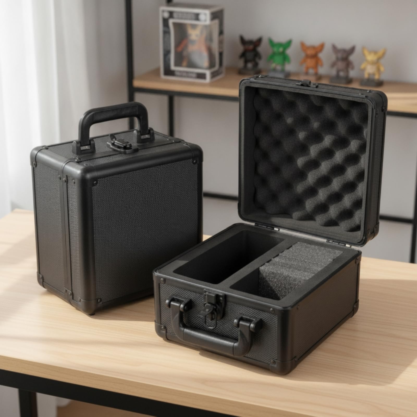 Qianly Custodia Rigida con Scomparti Robusta Custodia Rigida con Interno in Schiuma Professionale Valigetta Scomparti per Collezionisti, Tornei, Casa