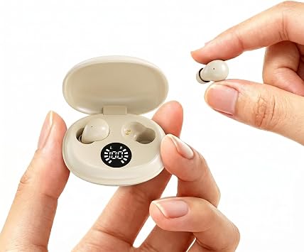 Ultra-Smallest Invisible Earbuds, Discreet Mini Wireless Headphones, Hidden Bluetooth Buds for Small Ears & Sleeping, Compact Sleep Headphones for Side Sleepers, Long StandbyKhaki