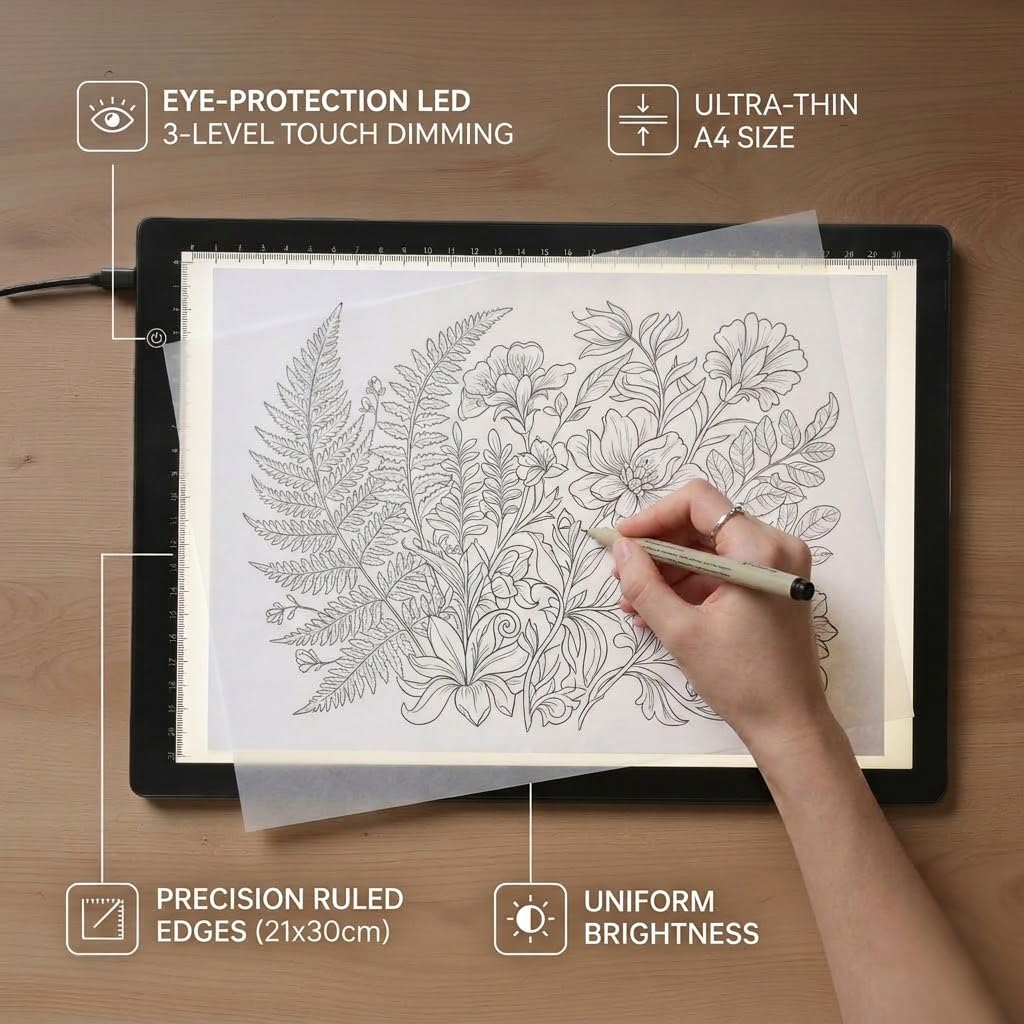 Boîte à lumière LED pour visionneuse de diapositives – Panneau ultra fin 5600 K à intensité variable pour négatifs de films, photos et traçage d'œuvres d'art