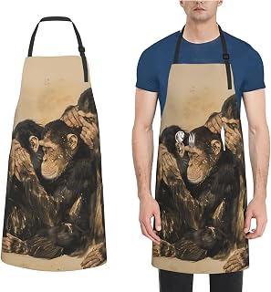 Aprons for Cooking Chef Apron With Pockets Multicolor Art Style Apron Kitchen Bibs for Baking Gardening