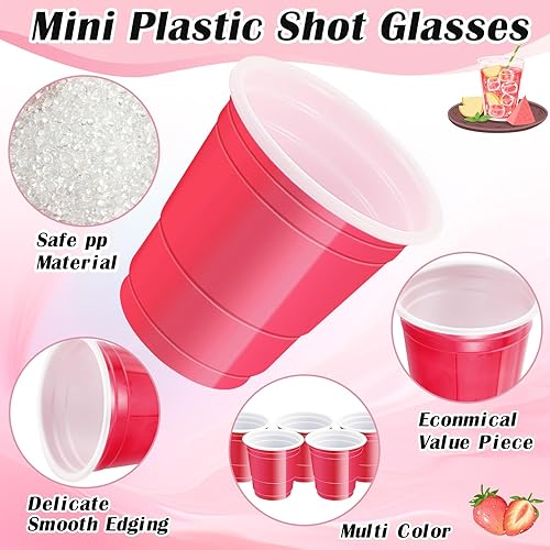 Miniatura 3 de Vasos de chupito de plástico, paquete de 200 vasos desechables de 2 onzas, mini vasos de chupito para fiestas de gelatina y degustación, mini vasos
