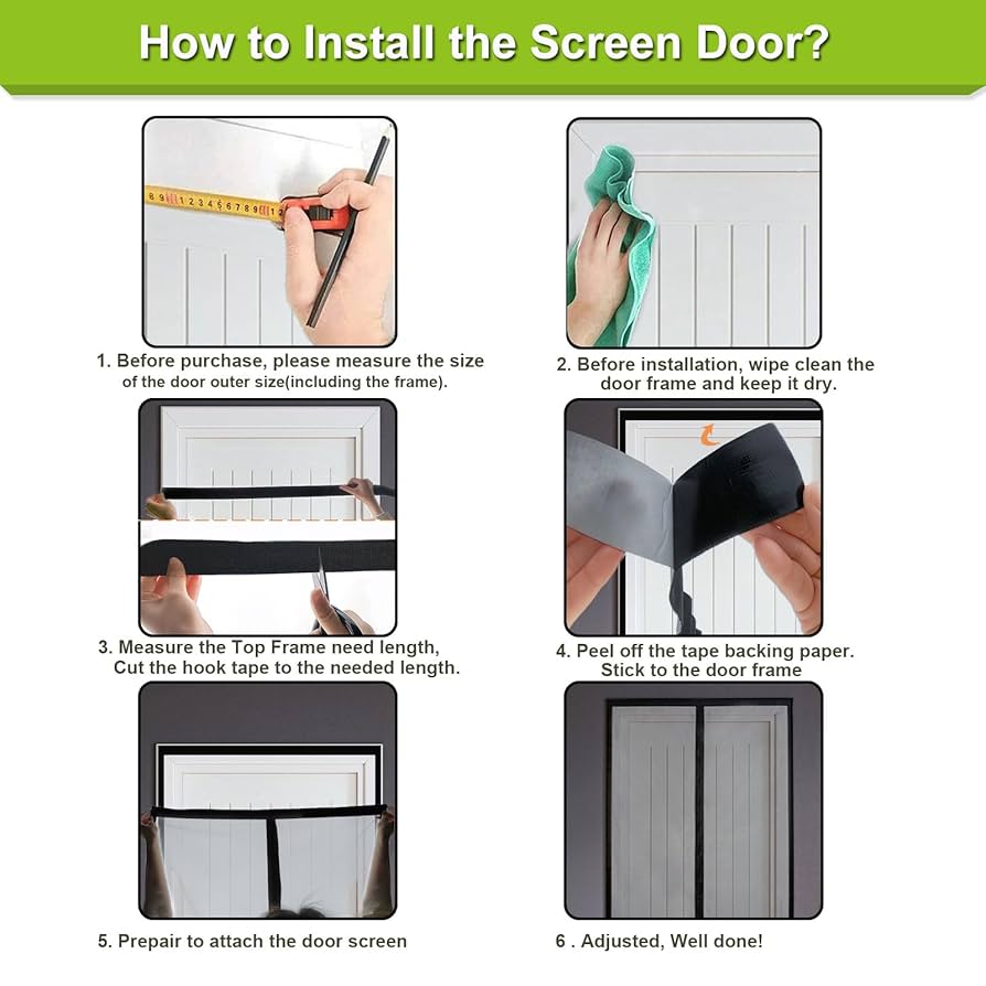 Risareyi Magnetic Screen Door Self Closing, White Upgraded