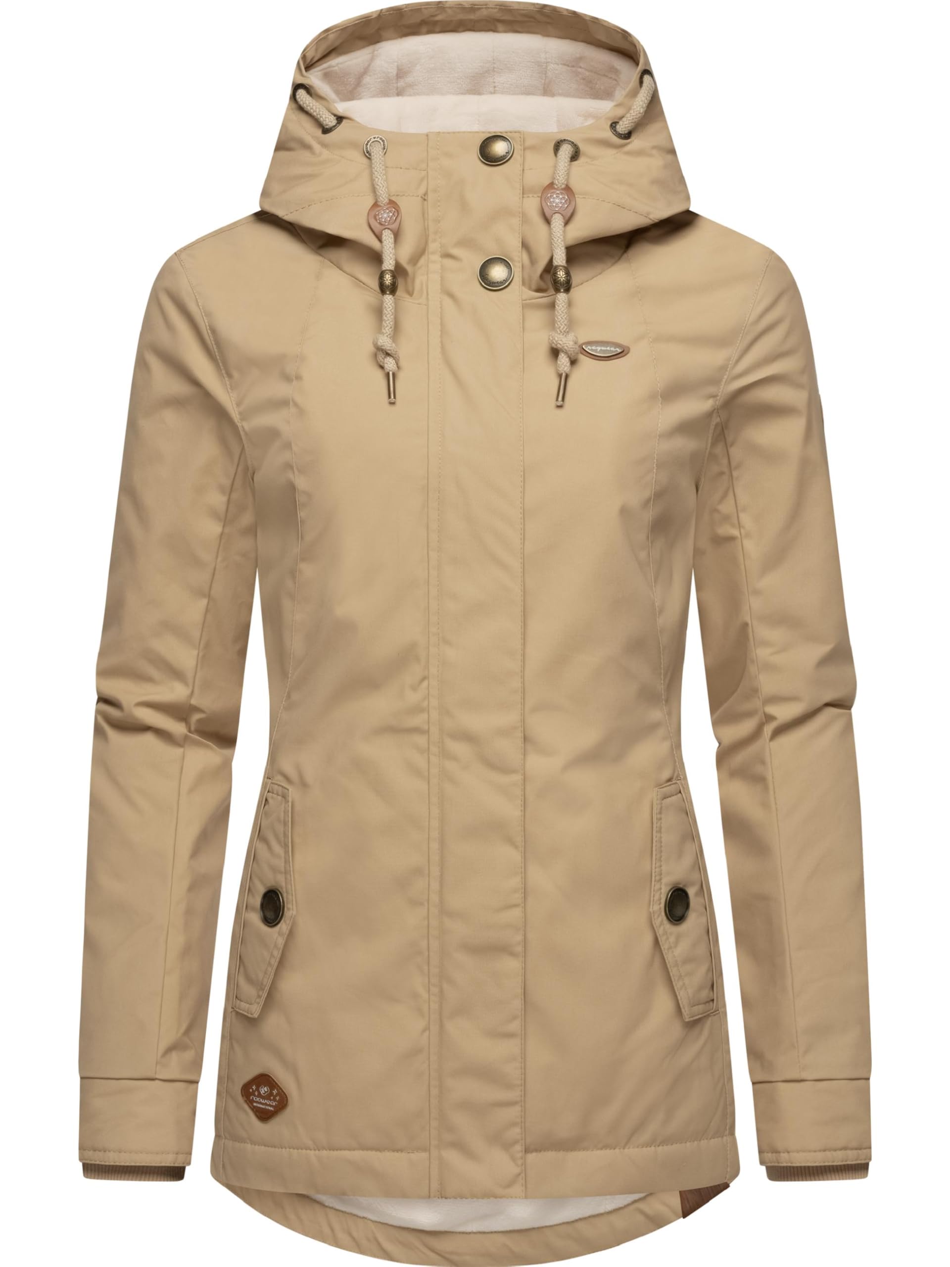 Ragwear Women's Taupe24 Monade Intl Warm Winter Jacket Short With Hood Xs-6Xl, M
