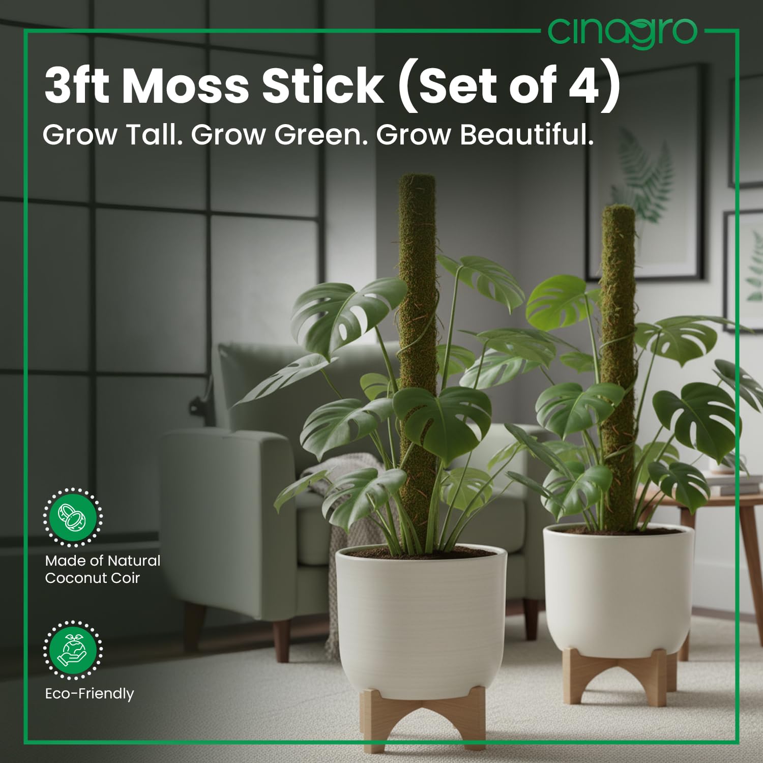 Coir Moss Sticks - Plant Support for Climbing Plants -2