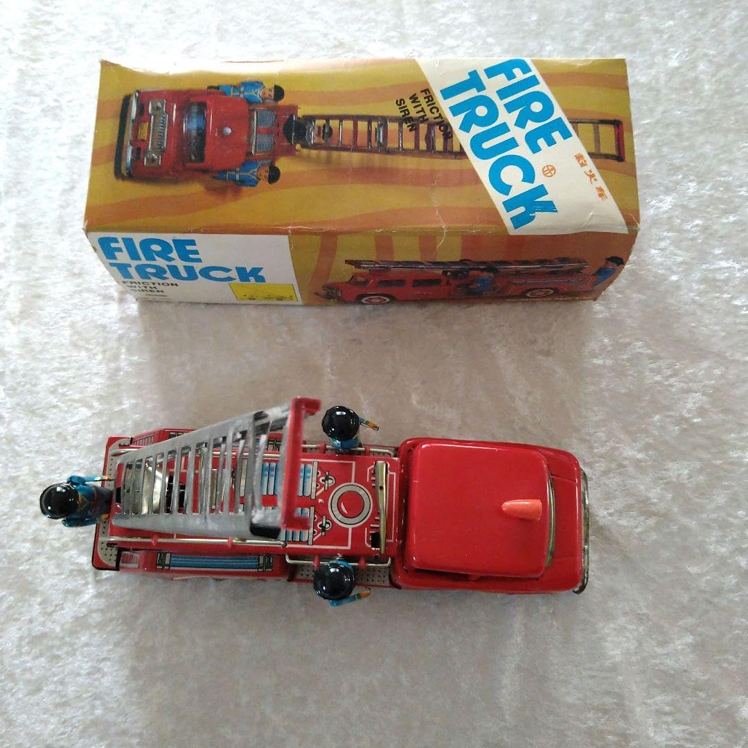 Amazon.co.jp: はしご車 消防車 レトロ玩具 ブリキのおもちゃ