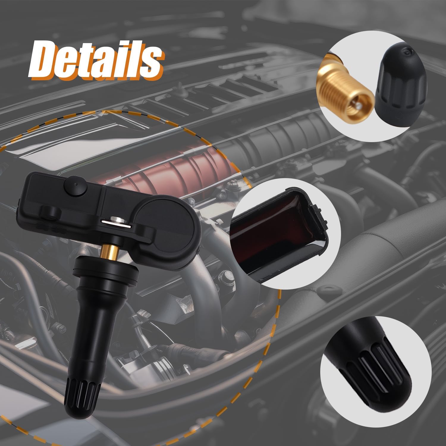 Pre-Programmed TPMS Sensor Tire Pressure Monitoring Sensor 9L3Z1A189A fit for Ford Edge Escape Explorer F150 Flex Focus Fusion Ranger Taurus Transit, fit for Lincoln Navigator MKZ - 315MHz (4)
