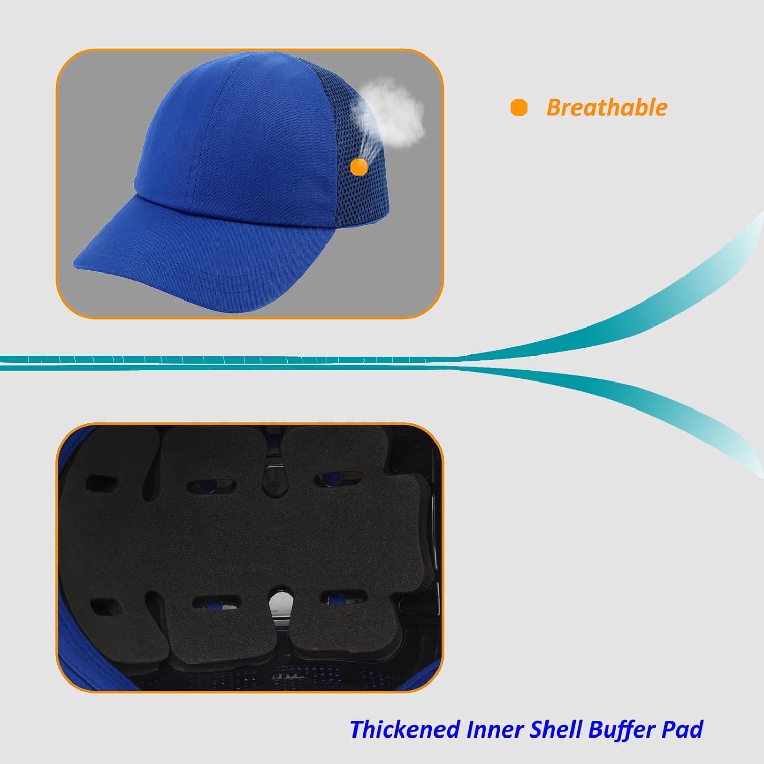 Safety Bump Cap Hat Baseball Cap Style Safety Hat Breathable Lightweight Hard Hats for Unisex Breathable Hard Hat Head Protection Cap