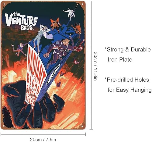 Miniatura 2 de The Venture Bros. Radiant Is the Blood of the Baboon Heart Película Poster Retro Metal Tin Sign Halloween Cartel de hojalata de Halloween, cueva,