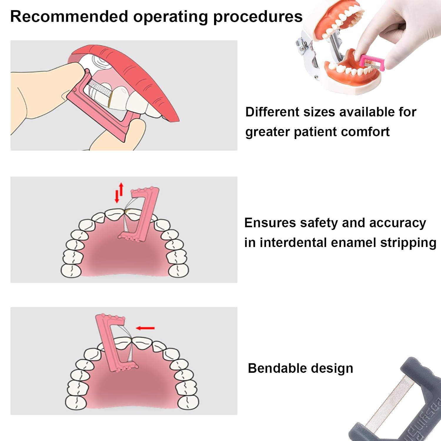Dental IPR Strip System Orthodontic Adjacent Surface Unglazing Strip Aesthetic Repair System Strip Pack of 10 (Deep)