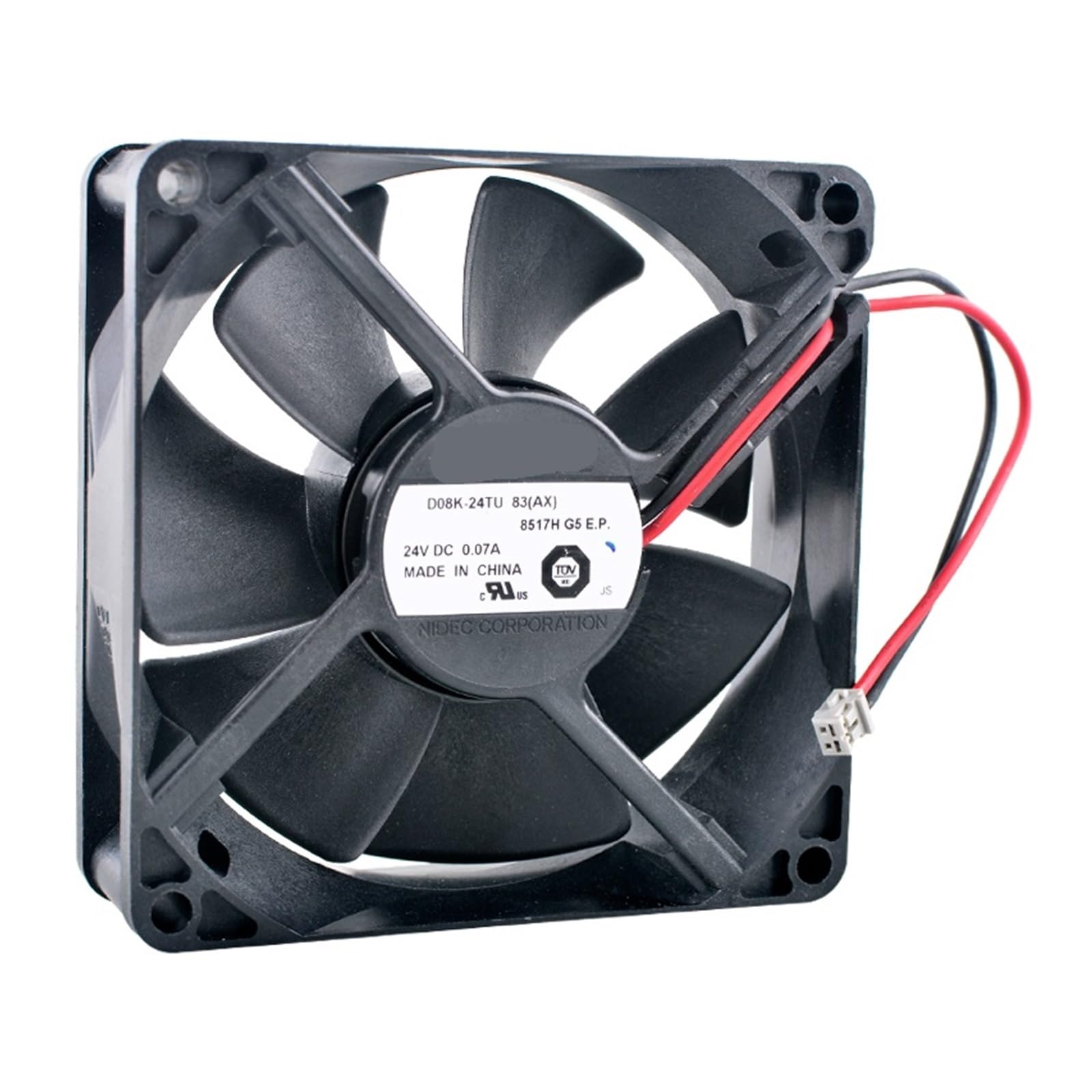 Ventilateur axial 80mm silencieux DC 24V pour refroidissement d'inverseur