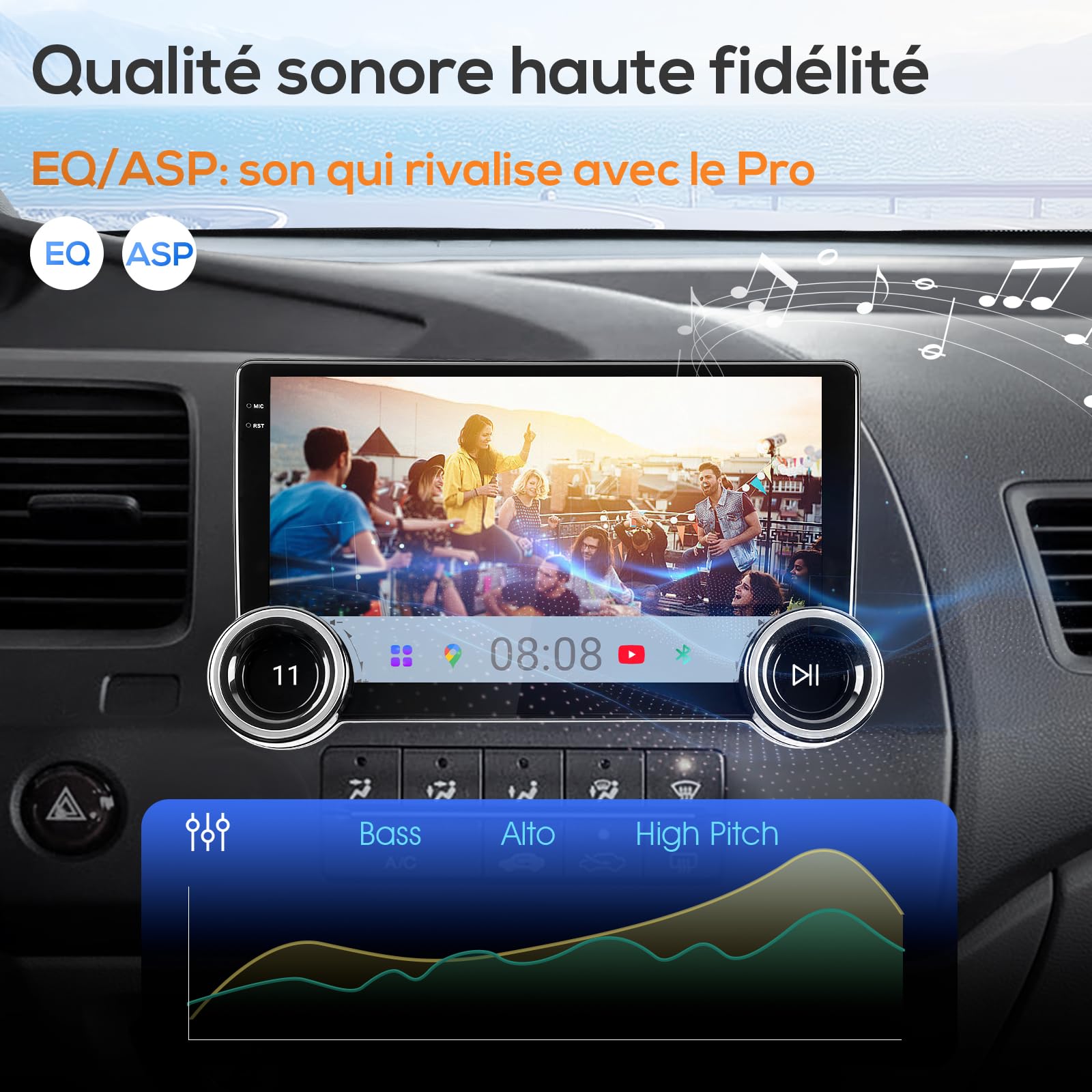 Haudio 2 Din Autoradio avec CarPlay Sans Fil et Android Auto, 10.1 Pouces Autoradio Bluetooth avec Caméra Arrière, Lien Miroir, AM/RDS/FM, Compatible avec Toutes les Voitures avec Double Bouton 2+64Go