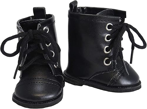 American Fashion World Botas altas negras para muñecas de 18 pulgadas | Calidad premium y diseño moderno | Zapatos de muñecas | Moda de calzado para