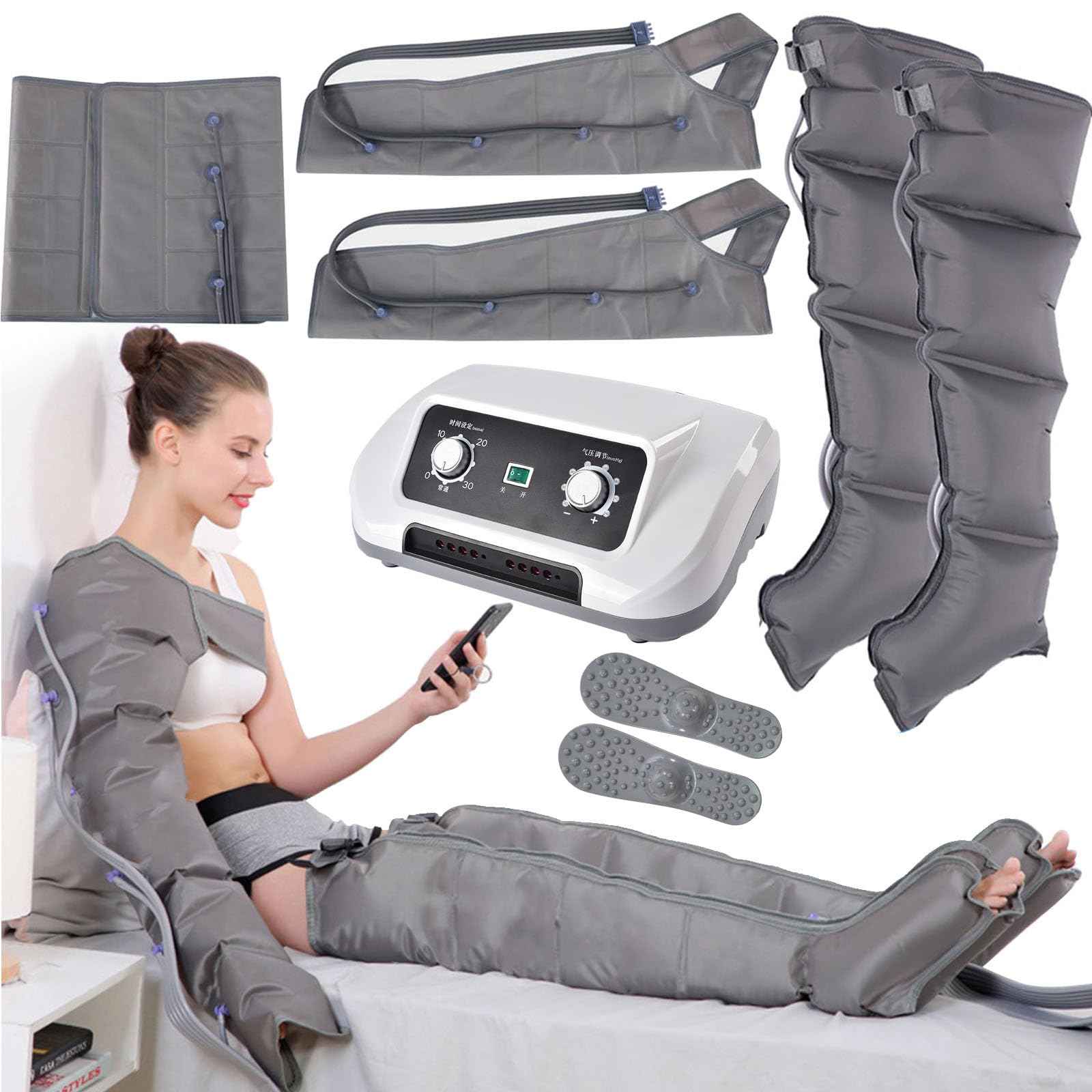 Système de drainage lymphatique jambes et appareil de massage à compression