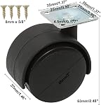 Homend 4Pack 2Inch Roulette en Nylon Noir Jumeau Roue pivotante avec 16 C'est pas vrai.360 Rotation de degré, ensemble de 4