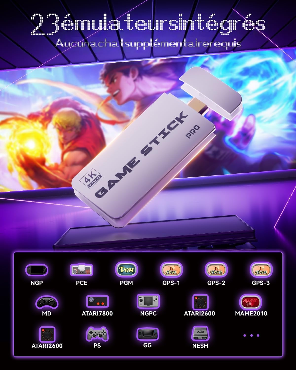 rexoplay - l'expérience rétro Gaming Ultime Console de Jeux rétro, avec HDMI 4K, 23 émulateurs intégrés, Plus de 40000 Jeux - Plug & Play avec manettes sans Fil Dual 2.4G