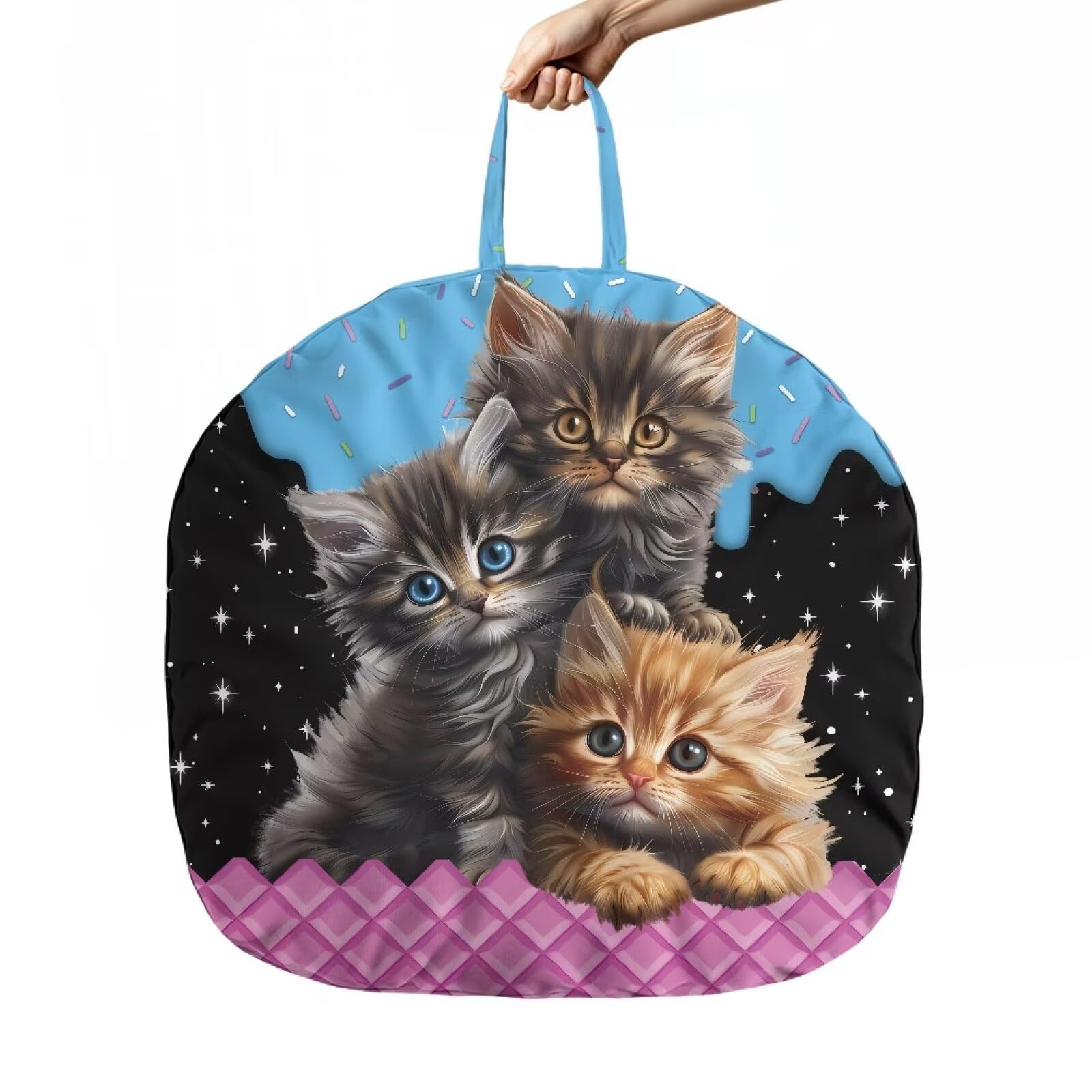 Wiryuouvt Cute Kitten Nursing Pillow Cover Breastfeeding Pillow Slipcover for Baby Boys & Girls Nursing Pillow Case for Newborn Soft Fabric Fits Snug On Infant Pillow Not Included