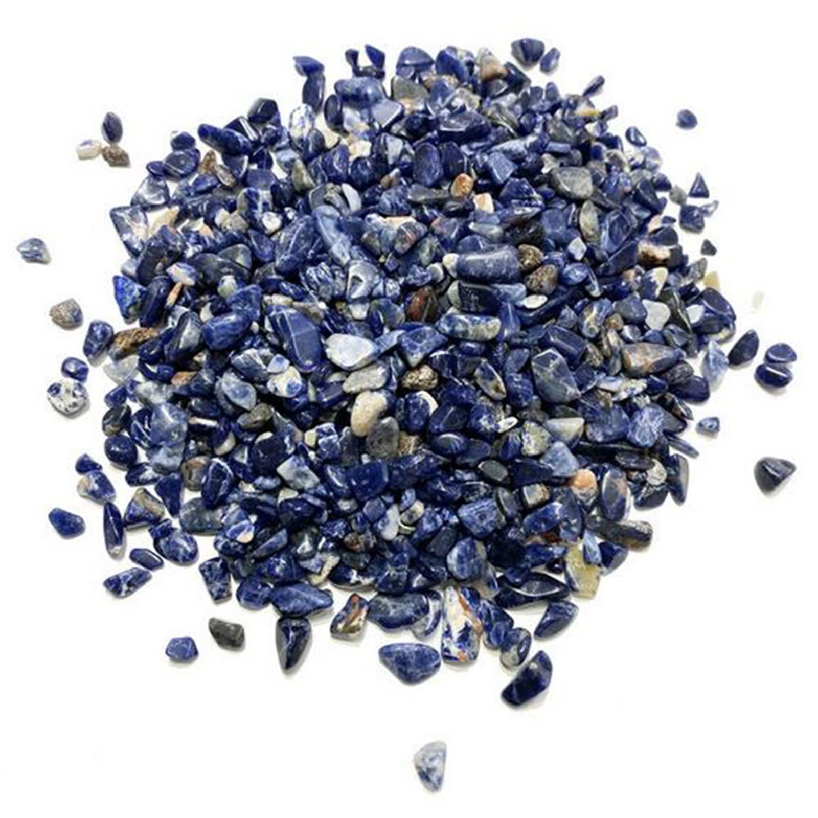 Paquete de 100g de Chips de sodalita Azul Natural, Piedra de Grava, Cristales de Cuarzo Pulido, Roca, decoración de la habitación del hogar, Acuario Inicio Colecciones