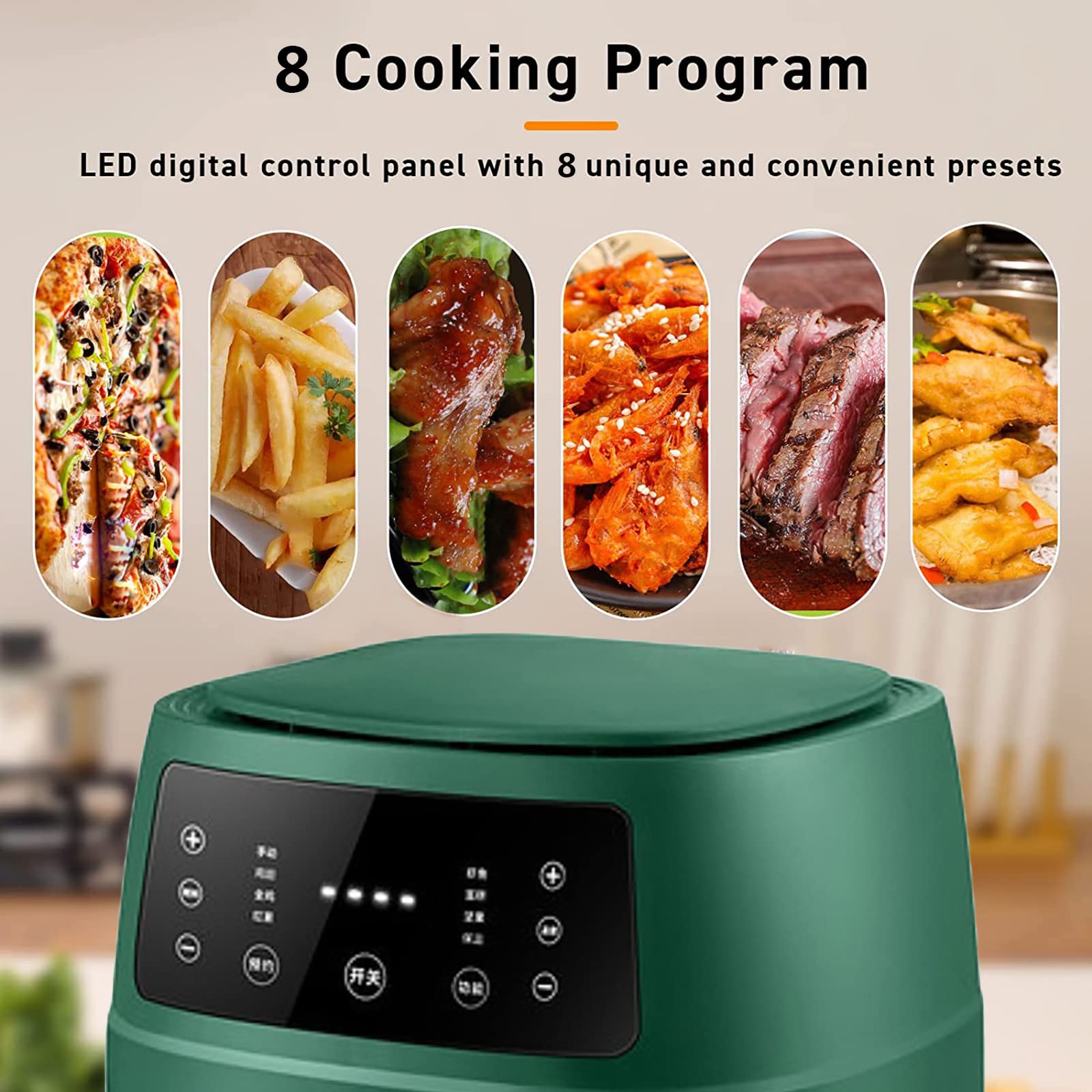 Amazon.com: Air Fryer with Rapid Air Circulation, 8 Preset, 5L