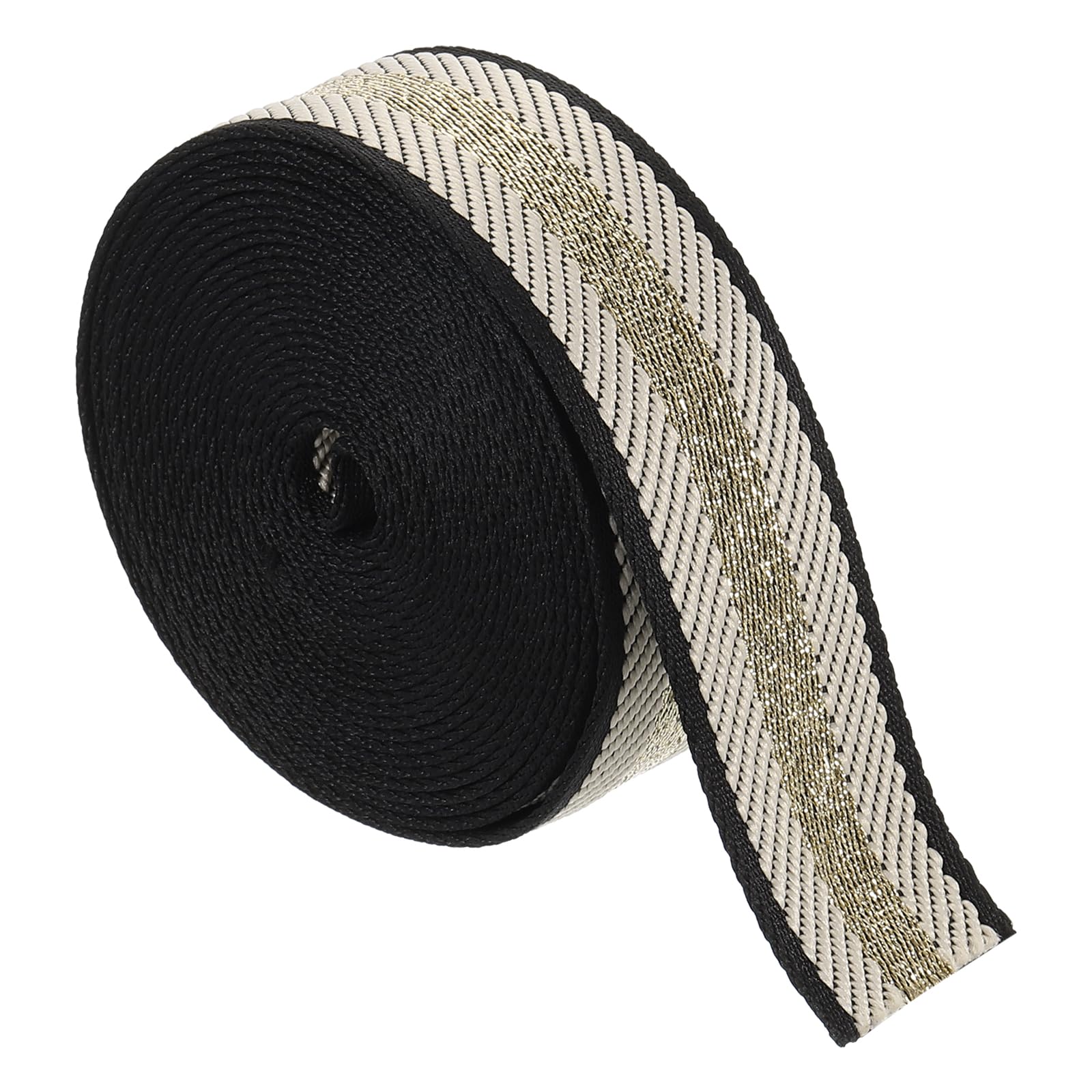 sourcing map 5 Yards Nylon Webbing Strap, 1 3/8-inch(38mm) Striped Webbing Straps Nylon Heavy Duty Webbing Strap Nylon Strap Belt for Backpack Crafts, Beige