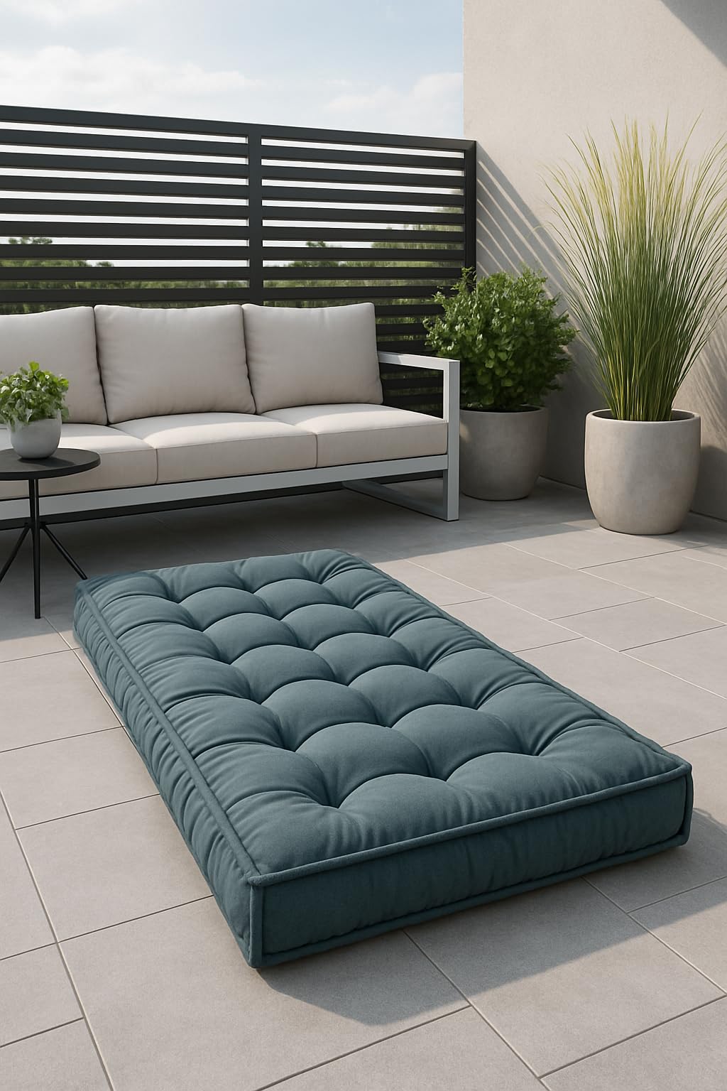 chilly pilley® Futon - französische Matratze gesteppt aus Samt, viele Größen und viele Farben 110 x 50 x 10 cm/Rosa