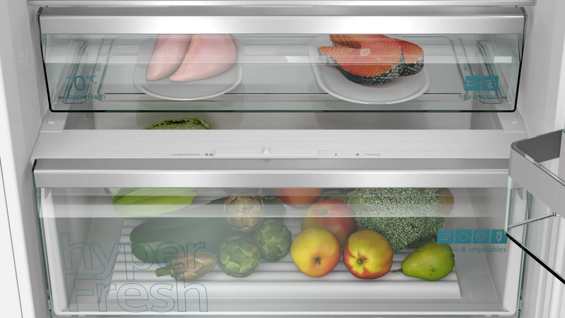 SIEMENS KB96NVSE0 - Frigorifero combinato, installazione incasso, 383 litri, no frost, classe energetica F