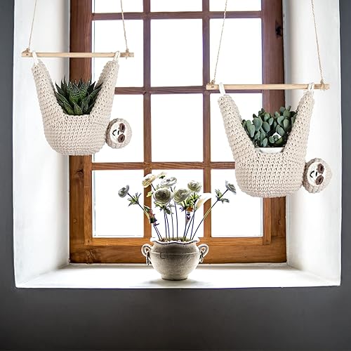 Miniatura 8 de Perezosos regalos para perezosos, colgador para plantas suculentas para colgar macetas para amantes de las plantas, decoración del hogar, maceta de