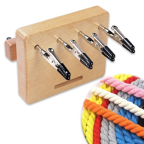 Fringe Twister for Quickly Twisting, 4 Clips Wood Cord Maker