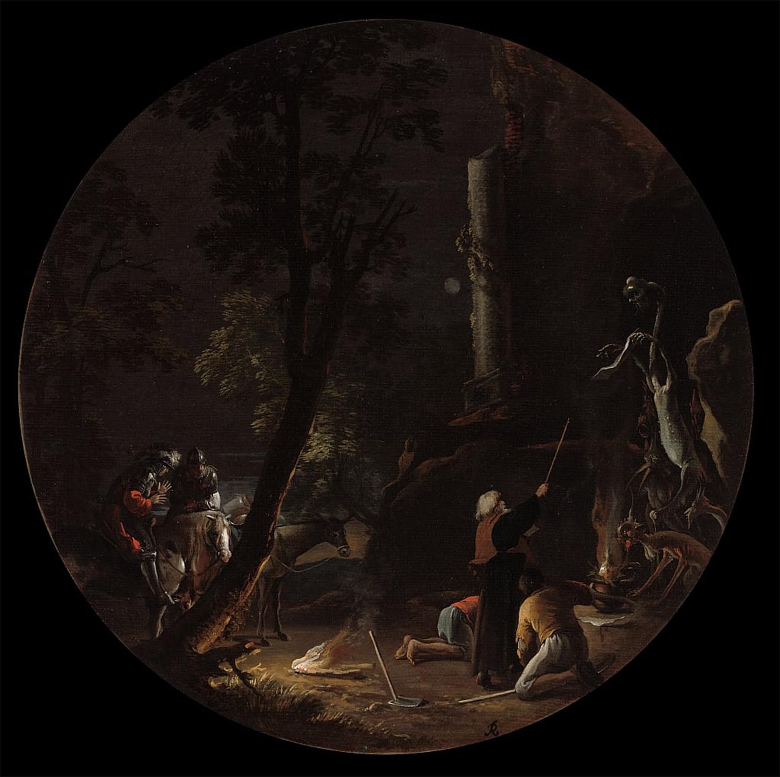RZHRHJES Vintage Wall Art Picture on Canvas Wall Art Poster Scenes of Witchcraft Night by Salvator Rosa Canvas Poster for Home Decor 60x90cm