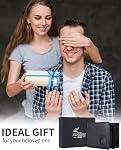 Swallowmall Airtag Wallet Mens Genuine Leather RFID Blocking Bifold Wallet with 13 Card Slots and 1 ID Window with Box (Airtag not Included) (Classic, Black)