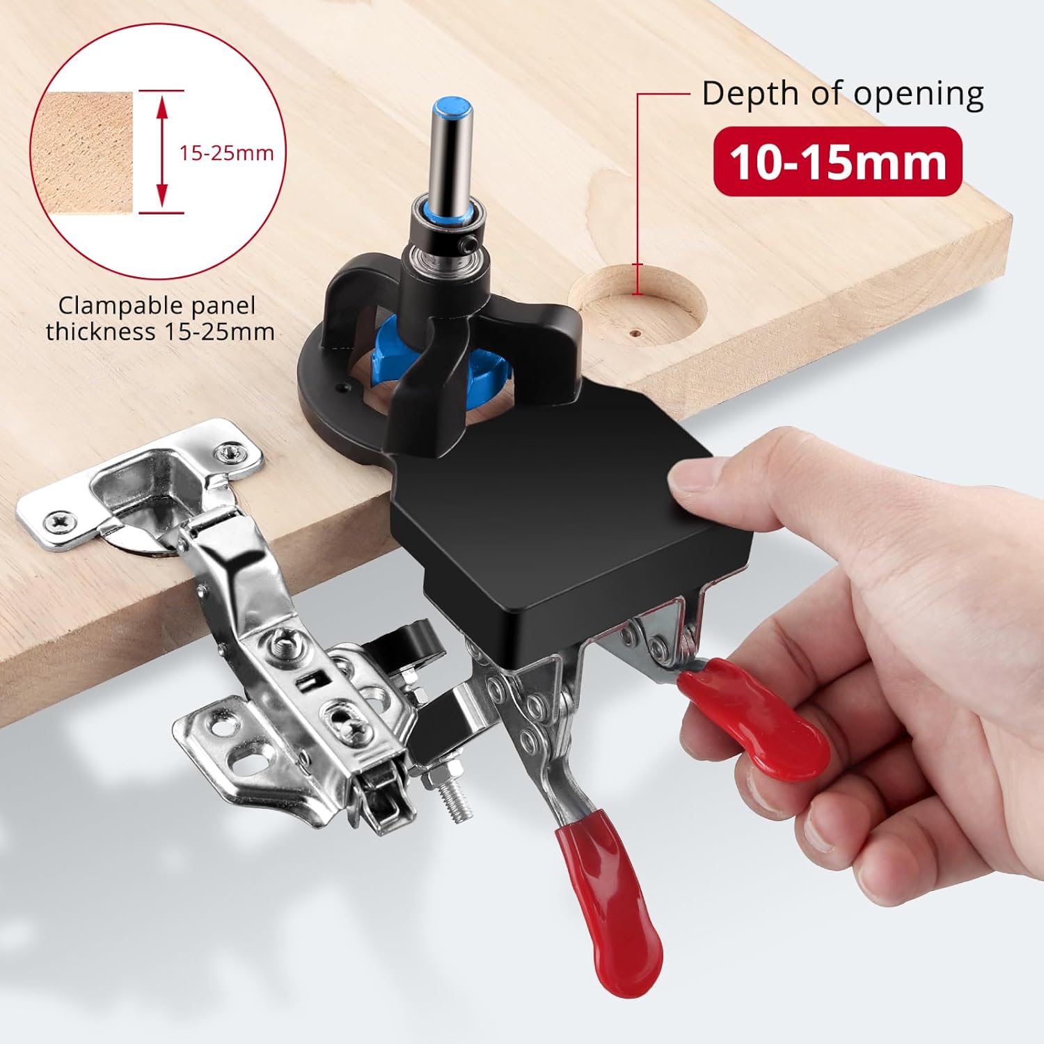 Pro Install Kit: 4×90° Digital Angle Finder & 35 mm Hinge Jig, Type-C Mag Protractor, IP54, Cabinet Door Locator & Woodworking Leveling