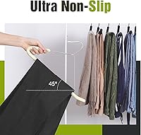 Vista 3 de Spring Fever - Perchas para pantalones de extremo abierto, antideslizantes, acolchadas con esponja, cromo, espuma resistente, ahorro de espacio