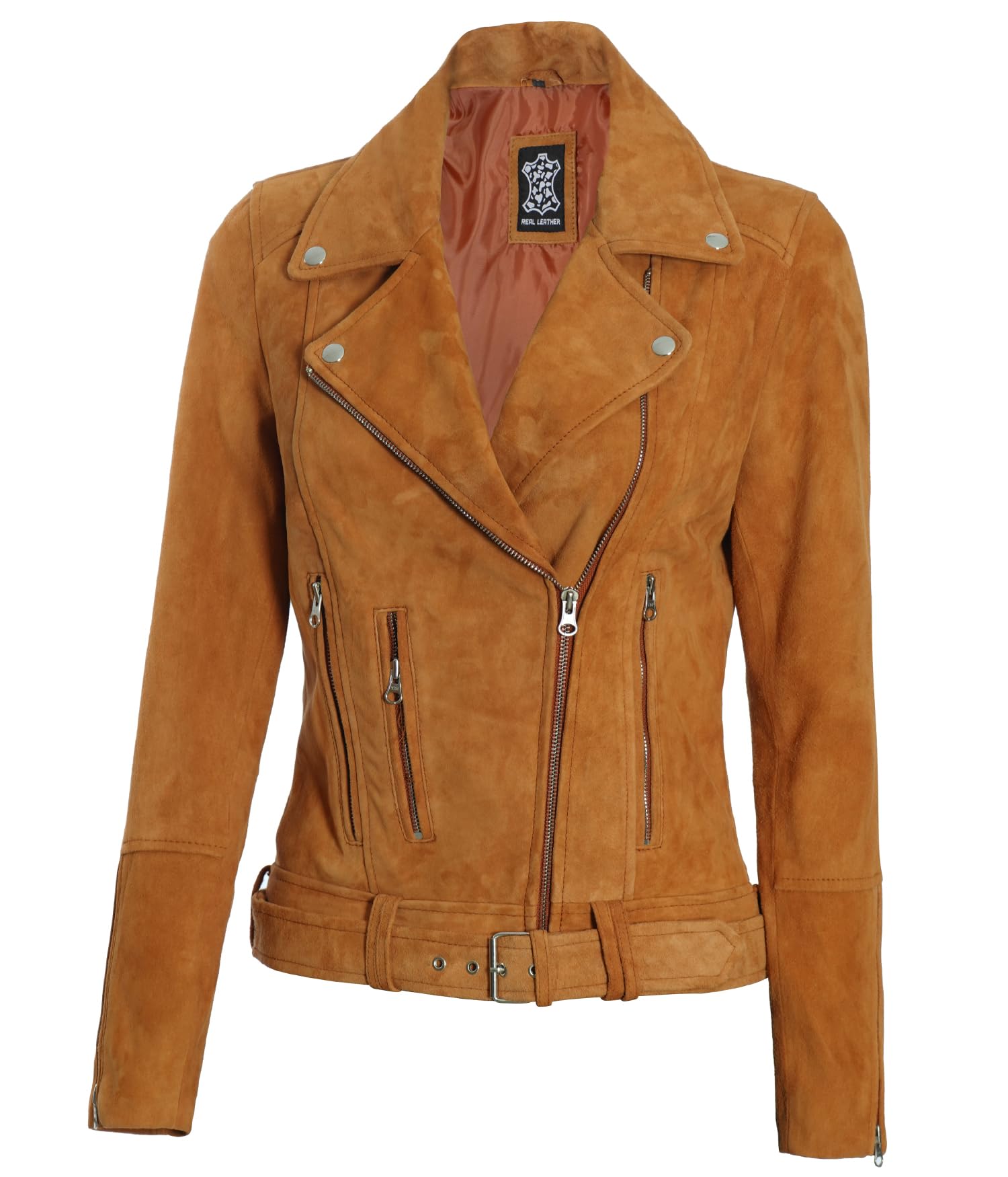 Asymmetrical Womens Leather Jacket - Real Lambskin Leather Jackets for Women