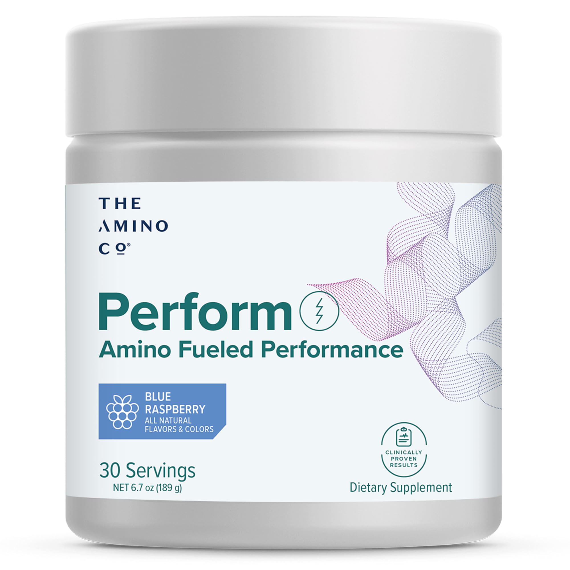 The Amino CO. - Perform Pre Workout Powder Supplement with Pure EAA Amino Acids & Natural Flavor, Stevia Sweetened Preworkout Energy Boost for Men & Women - Blue Raspberry (6.7 oz)