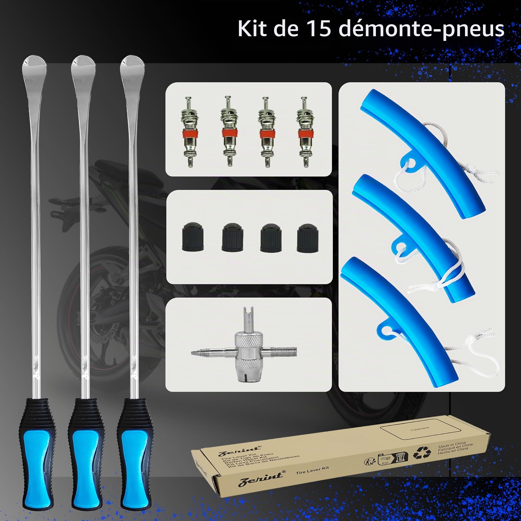 11,5 Pouces Kit de Démonte-pneus, Outil Professionnel de Remplacement de Pneus pour Motos, Véhicules Hors Route, Tondeuses à Gazon