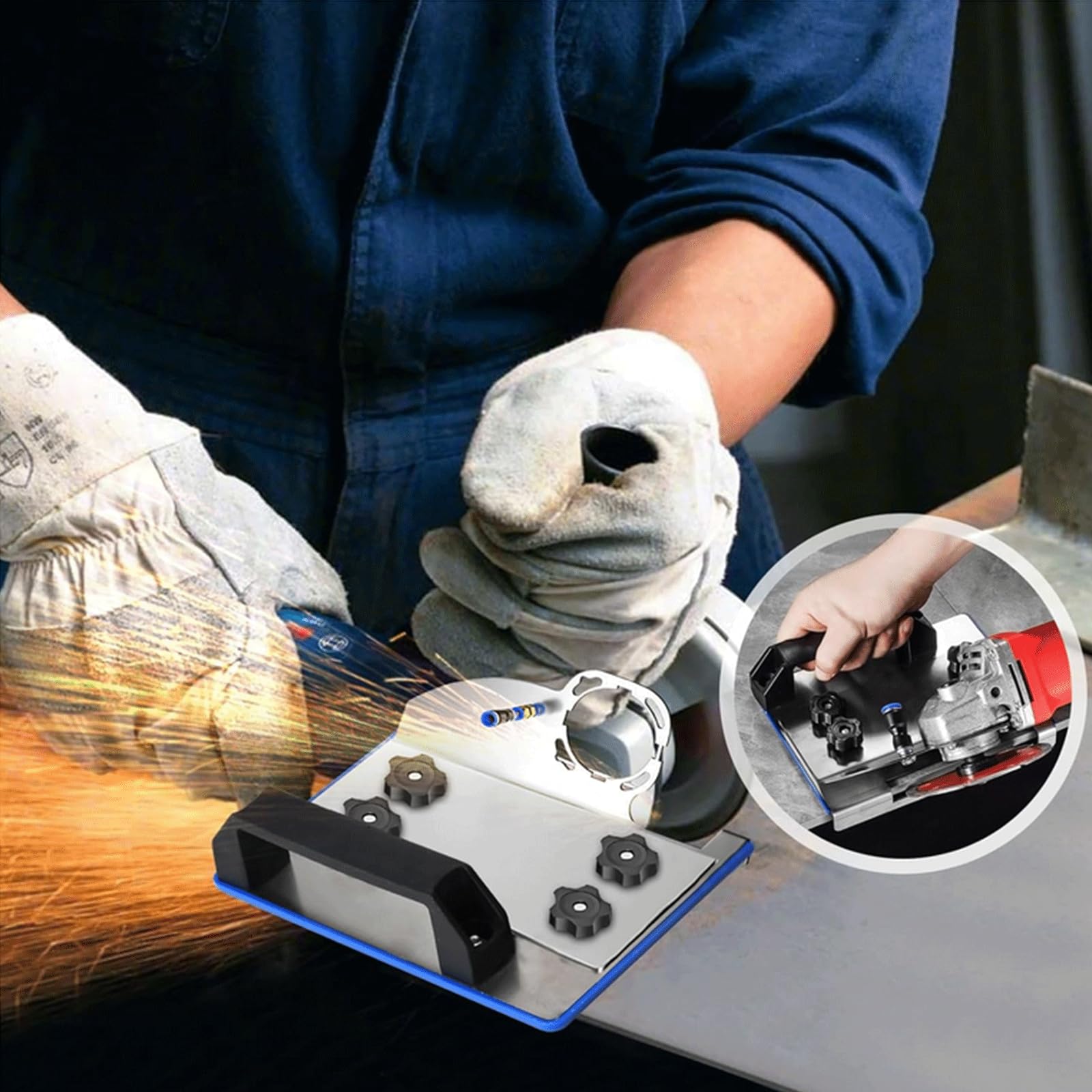 rflaueo 45 Degree Tile Chamfering Tool Cutting Stand with Stand for Tile 45° Chamfer Cutting 100-Type Universal 45 Degree Cutting Bracket Chamfering Stand Type Angle Grinder Attachments(U308-1) - Image 4