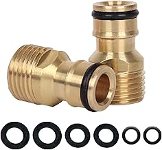 2 Pack Brass Garden Hose Tap Connector,1/2 inch Brass Male Threaded Tap Connector for Hose Pipe,Copper 1/2" BSP Hose Connector Male Watering Fittings for Threaded Faucet Adapter Quick Connector