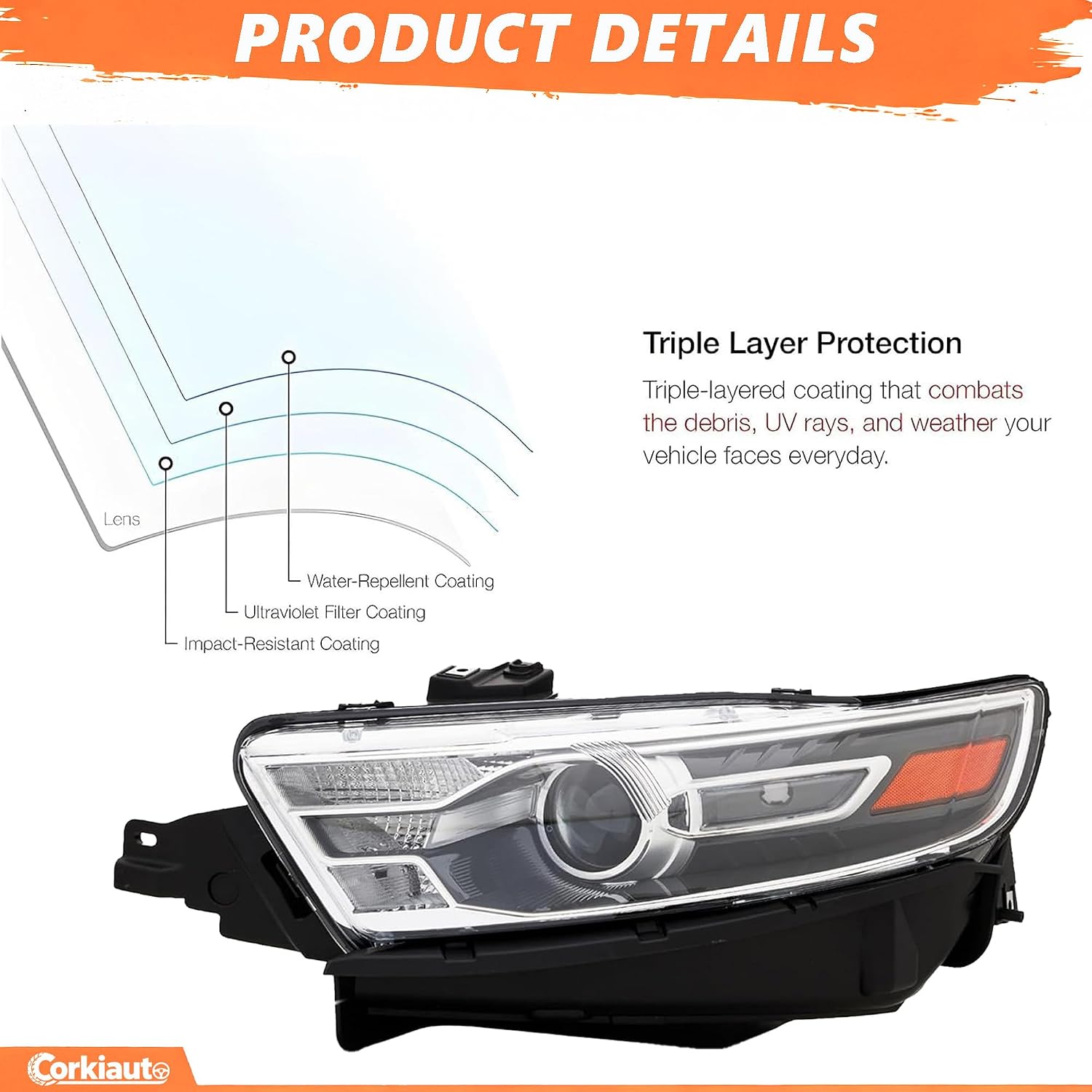 Headlights Assembly For 2013 2014 2015 2016 2017 2018 2019 Ford Taurus Replacement Halogen Headlamp Passenger & Driver Side, Black Housing