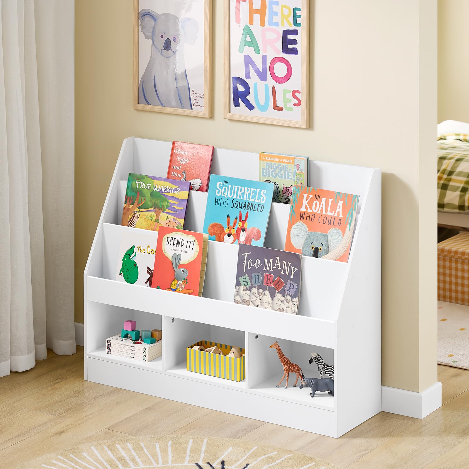 SoBuy Regał na książki dla dzieci Montessori 100 x 80 x 30 cm do pokoju