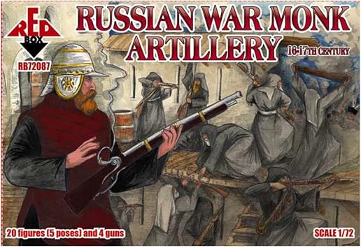Redbox RB72087 Model Kit Russian War Monk Artillery, 16 17th Century Grey