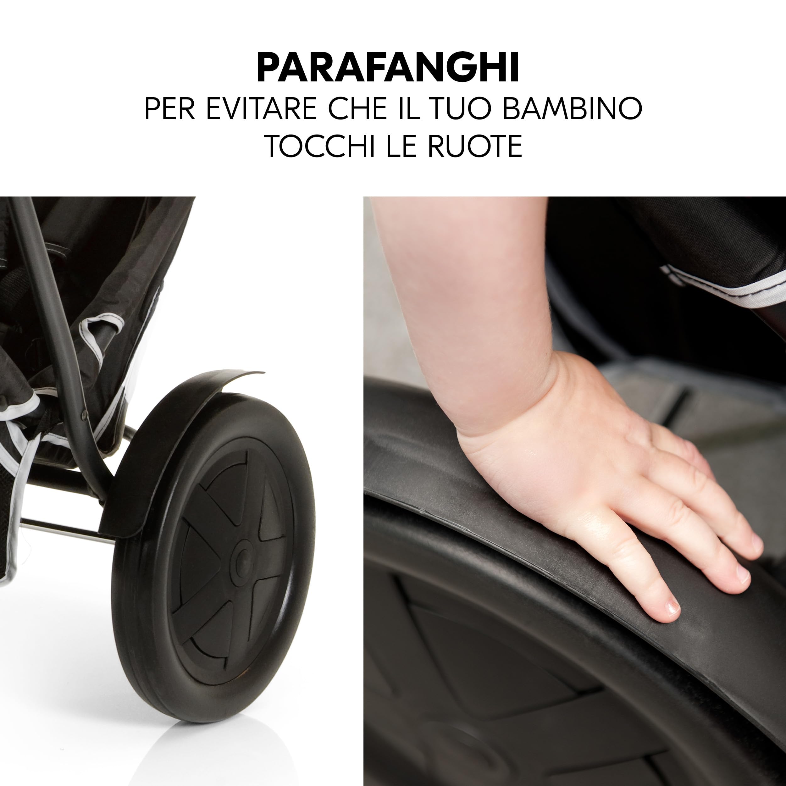 hauck Freerider, Nero - Passeggino 3 Ruote Fratellare Tandem per 2 Bambini Età Diversa, Sedile Superiore dalla Nascita, Seduta in Basso dai 6 Mesi, Maniglione Regolabile, Pieghevole, Grande Cesto