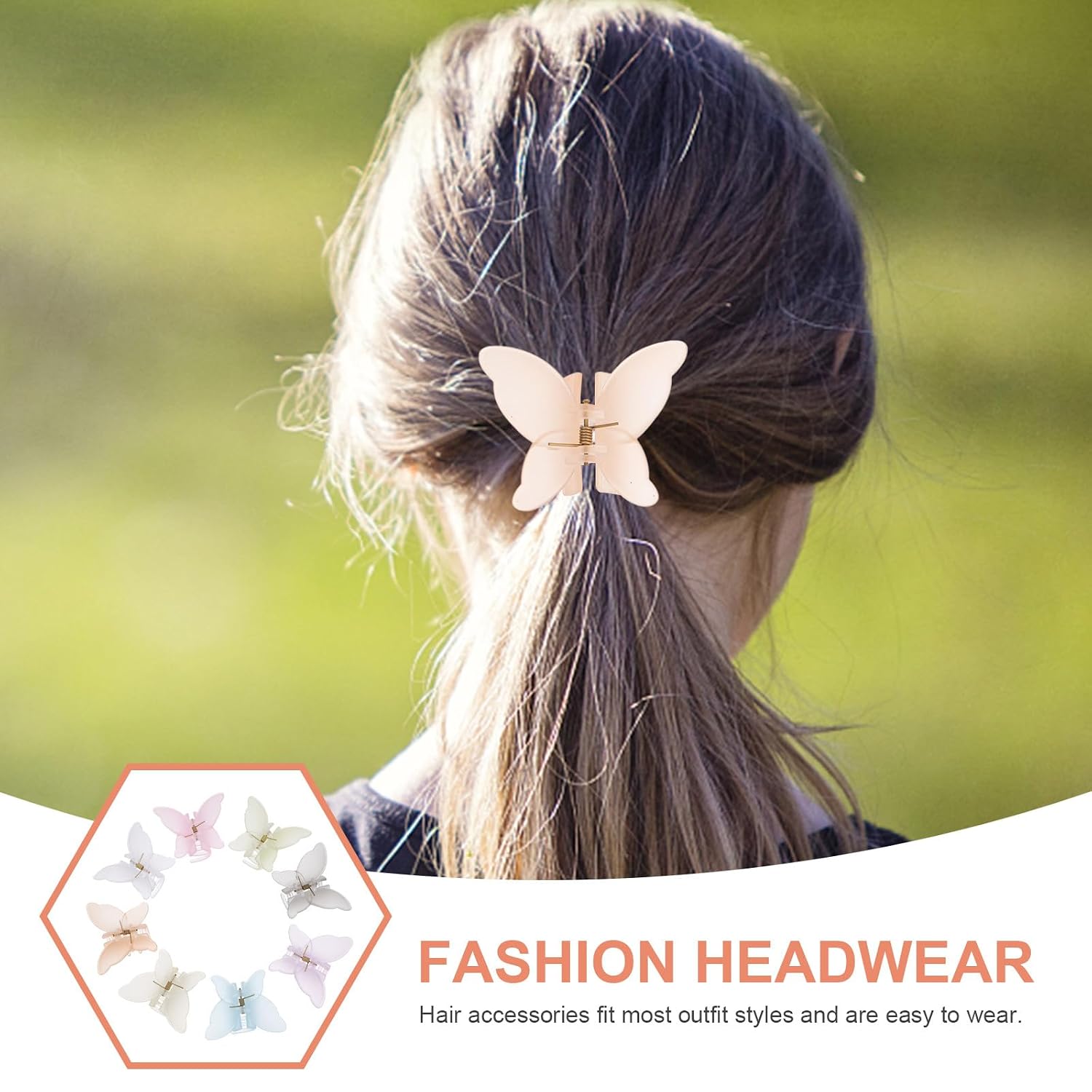 8pcs Butterfly Large Hair Claw Clips Non-slip Matte Jaw Clips for Women Thick Hair Styling Accessories