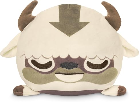 TeeTurtle Reversible Avatar: The Last Air-Bender Appa 6-Inch Two-Sided Flip Plush Toy with Embroidered Details - Cute Mini Collectible Plush for Kids, Teens, and Adults