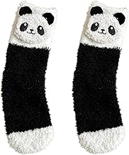 newplenty Socken Damen 36-42,2 Paar Kuschelsocken Baumwolle socken,Cartoon Panda Socken Mädchen Witzige Weihnachtssocken Sneakersocken
