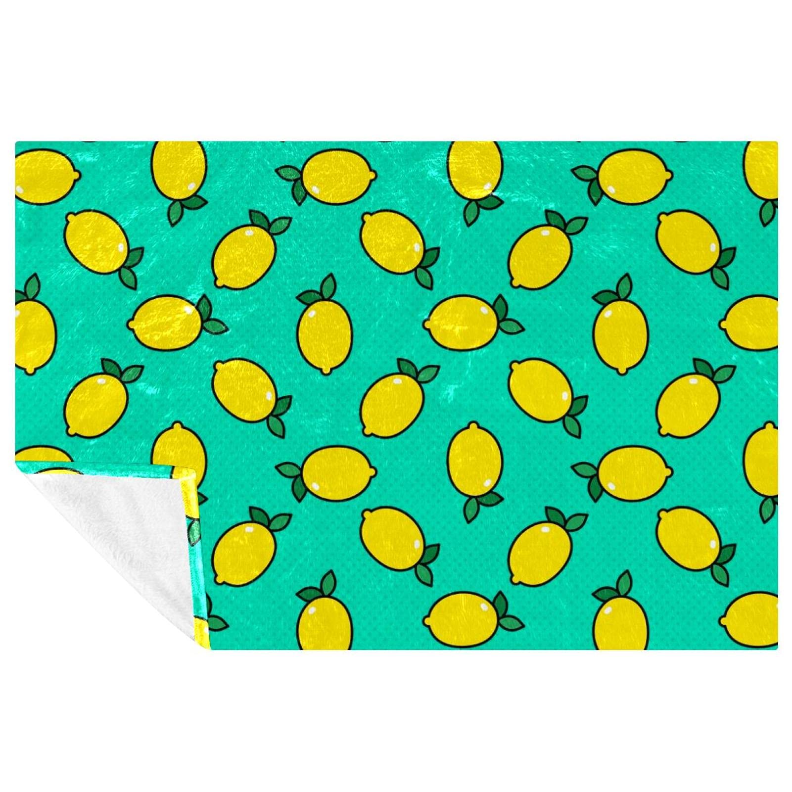 Couverture chaude pour lit et canapé, plaid citron pop art anti-courants d'air