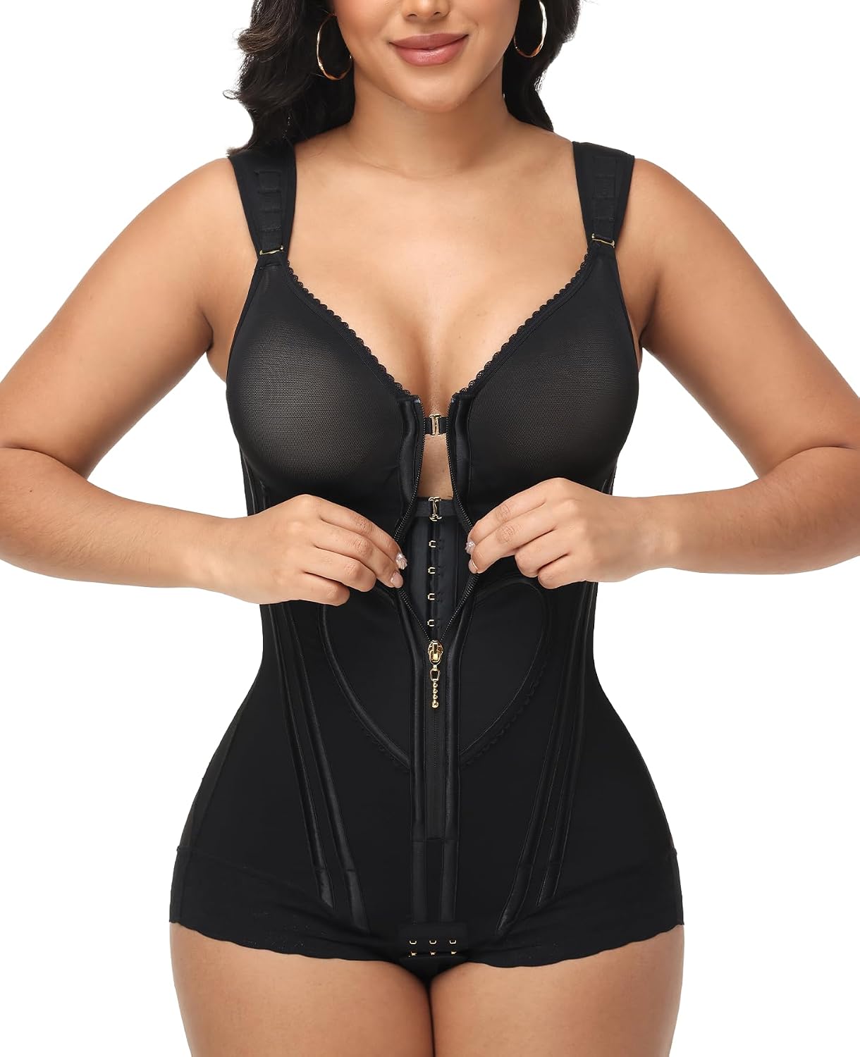 SHAPSHE Fajas Colombianas Moldeadoras Body Shaper with Bra Stage 2 3 Post Surgery High Compression Garment Steel Bones