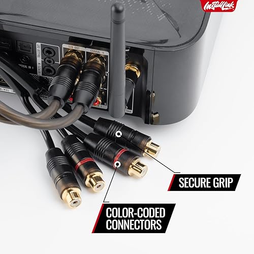 Miniatura 6 de Install Link Cable de audio RCA para subwoofer o cable estéreo, adaptador Y de 1 macho a divisor de 2 hembras, paquete de 2